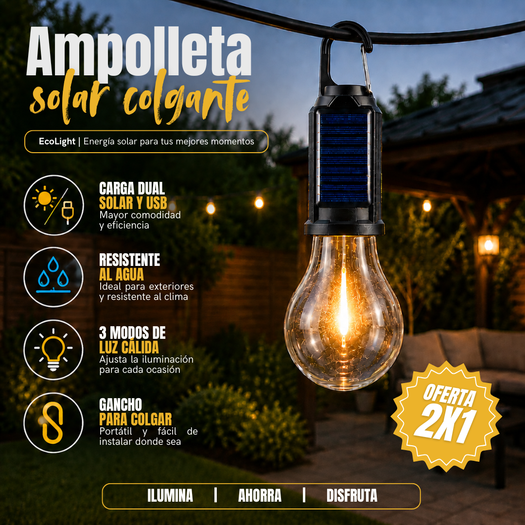 Ampolleta solar colgante EcoLight - Más luz, menos gastos